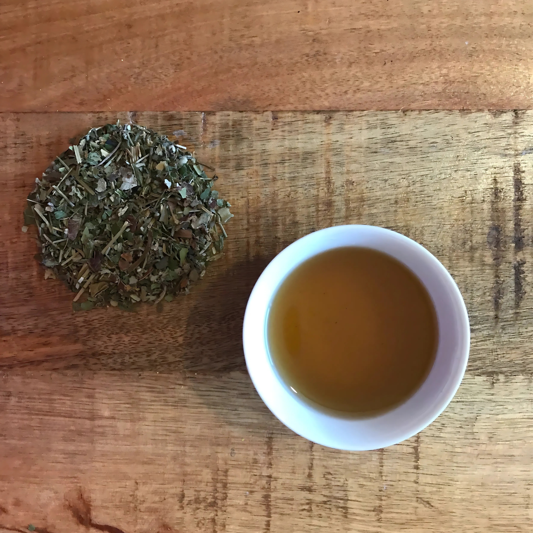 Herbal tea and loose herbs for supporting digestive comfort during constipation during detox.
