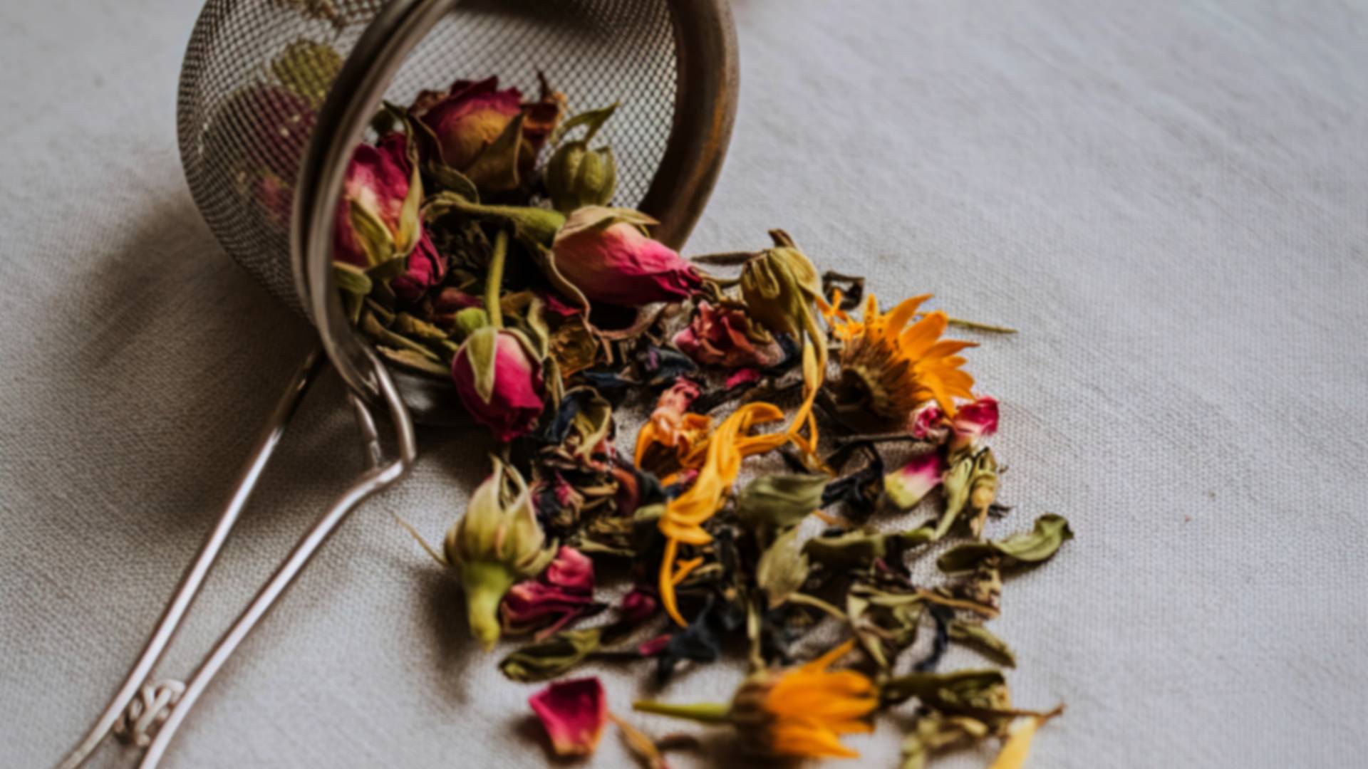 Close-up of herbal tea with natural botanicals, gentle herbal tea for skin health support