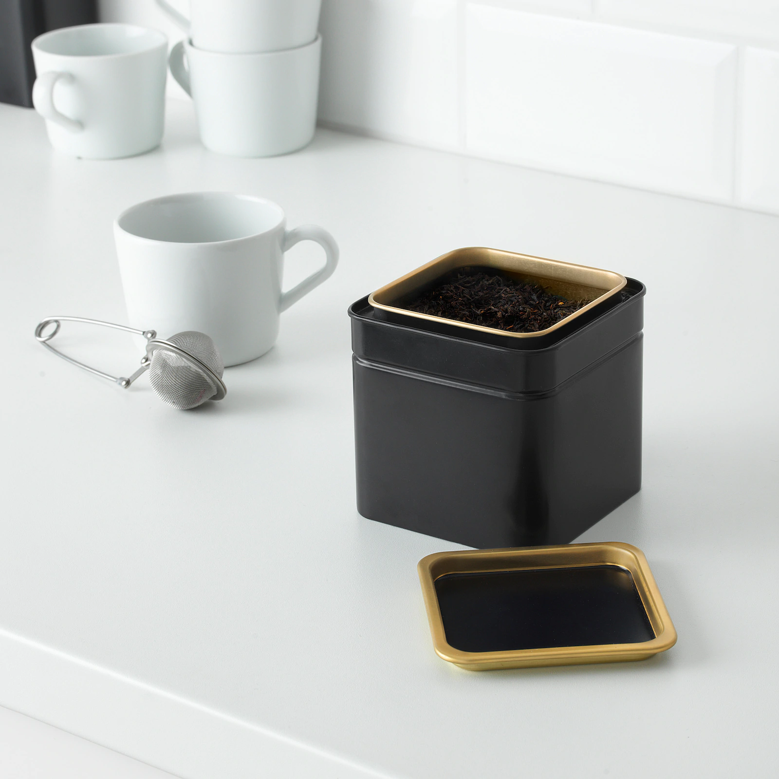 Minimal herbal tea preparation scene, natural herbal tea for colon support concept